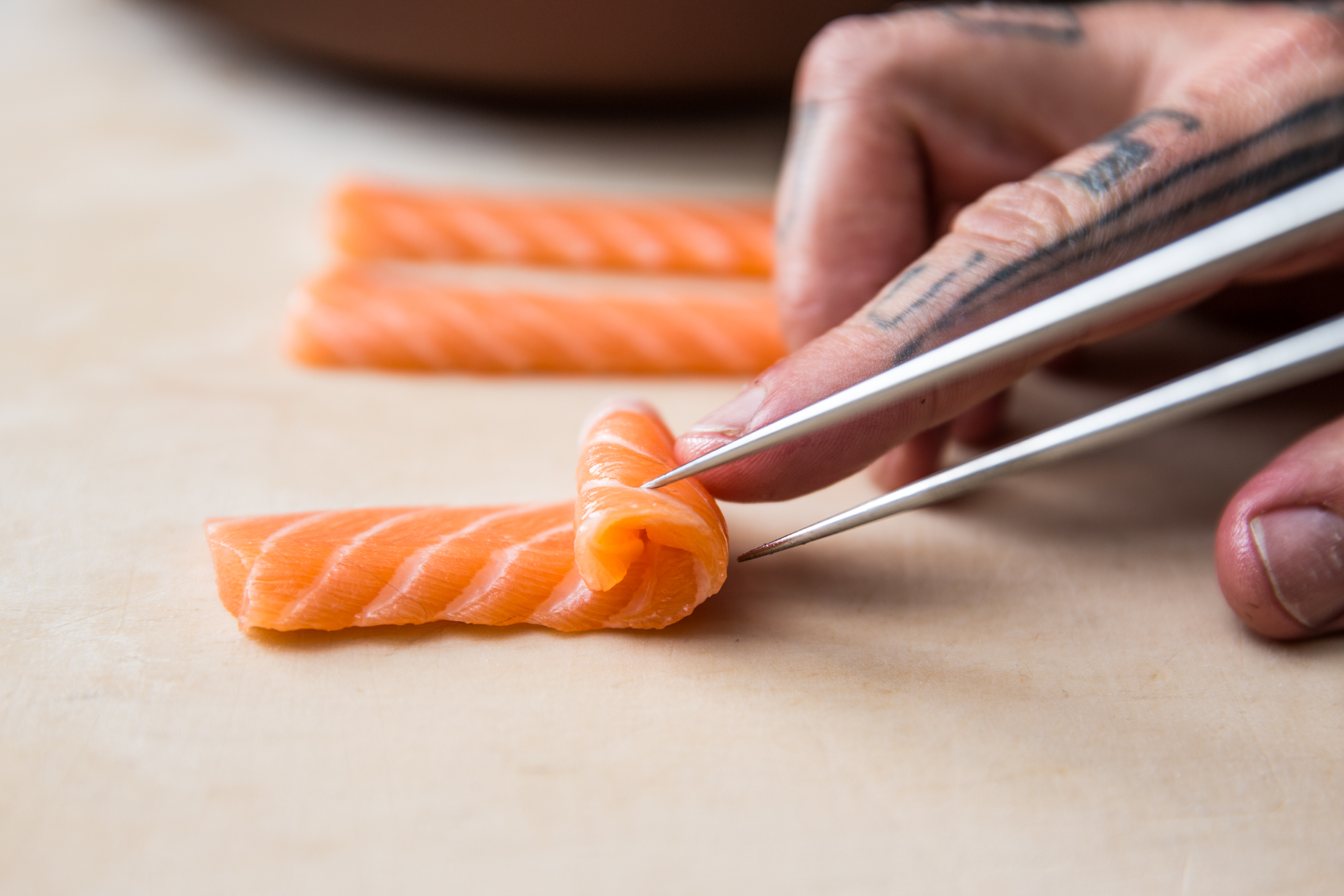 How to Cut Salmon Sashimi - Chef Epic
